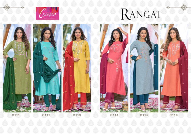 Kalaroop Rangat Cryon Viscose Readymade Suits Catalog
